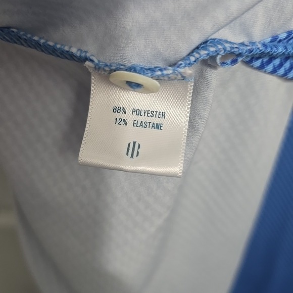Holderness & Bourne Men's XXL Blue Geometric Tailored Fit Polo Embroidered Logo - Picture 5 of 6